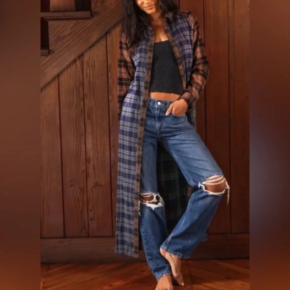 chinese dress ladies Pinewood Trail Flannel Maxi Dress – Kiel James Patrick main image 1